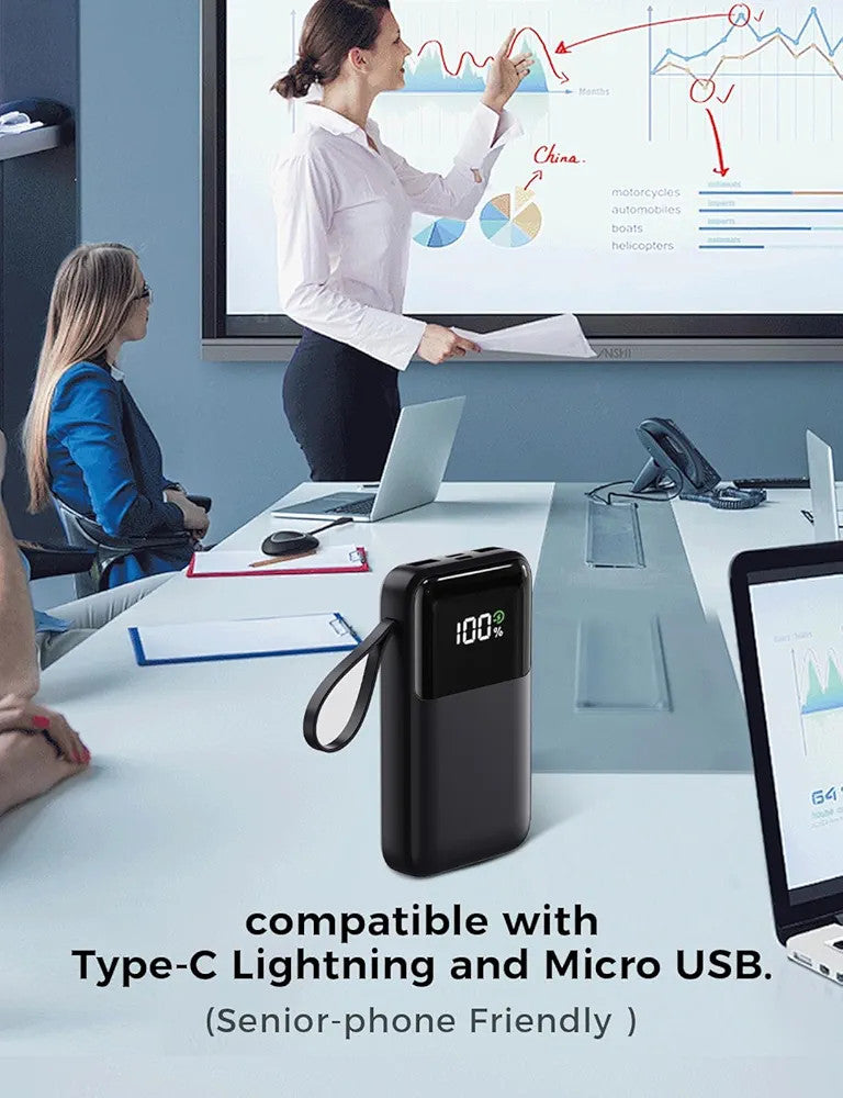 Power Bank, 22.5 W 15000 mAh Mini Power Bank, Fast Charging USB-C Portable Charger, PD 3.0 QC 3.0 External Mobile Phone Batteries, 6 Outputs & 3 Inputs, Compatible with iPhone, Tablet and More