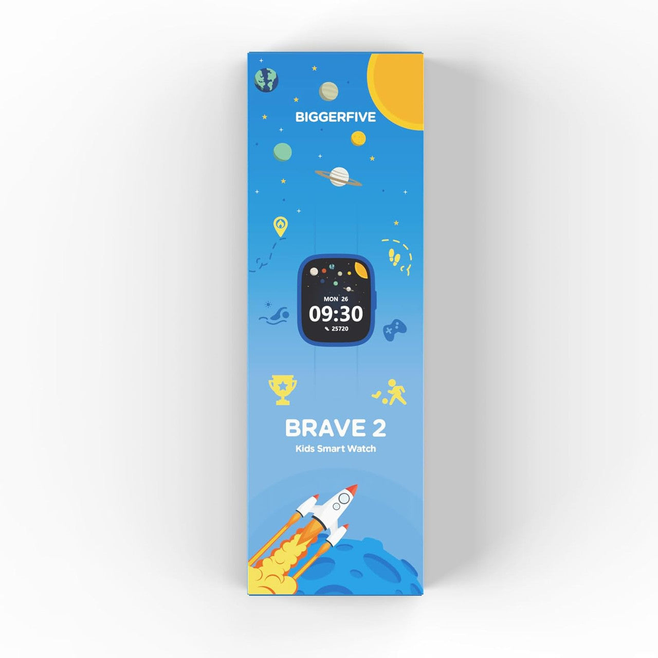 BIGGERFIVE Kids Smart Watch, 1.8" Fitness Watch Pedometer, Heart Rate, Sleep Tracker, IP68 Waterproof, Calorie Step Counter, Puzzle Games with/without APP for Girls Boys Teens 5-16, Blue