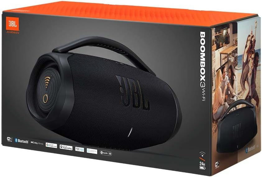 JBL Boombox 3 Portable WiFi Speaker, Black