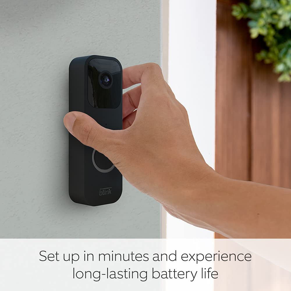 Blink Video Doorbell | Two-Way Audio, HD Video, Doorbell and Motion Notifications in the App, with Alexa Integration | Easy Cable or Wireless Installation (Black)