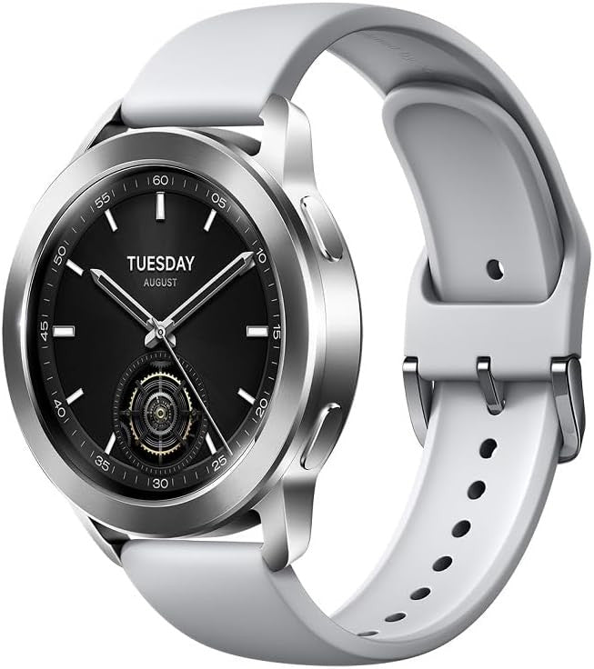 Xiaomi Watch S3 (Silver) – 1.43" AMOLED Display, Interchangeable Bezel Design, 15-Day Battery Life, Dual-Band GPS, 150+ Sports Modes, Bluetooth Calling & 5ATM Water Resistance Smartwatch