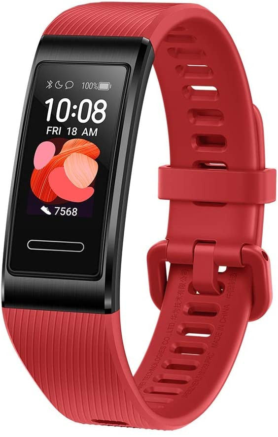 HUAWEI Band 4 Pro Smart Band Fitness Tracker with 0.95 Inch AMOLED Touchscreen, 24/7 Heart Rate Monitor, Indoor Outdoor Pro Tracking, Sleep Monitor, Built-in GPS, 5ATM Waterproof, Cinnabar Red