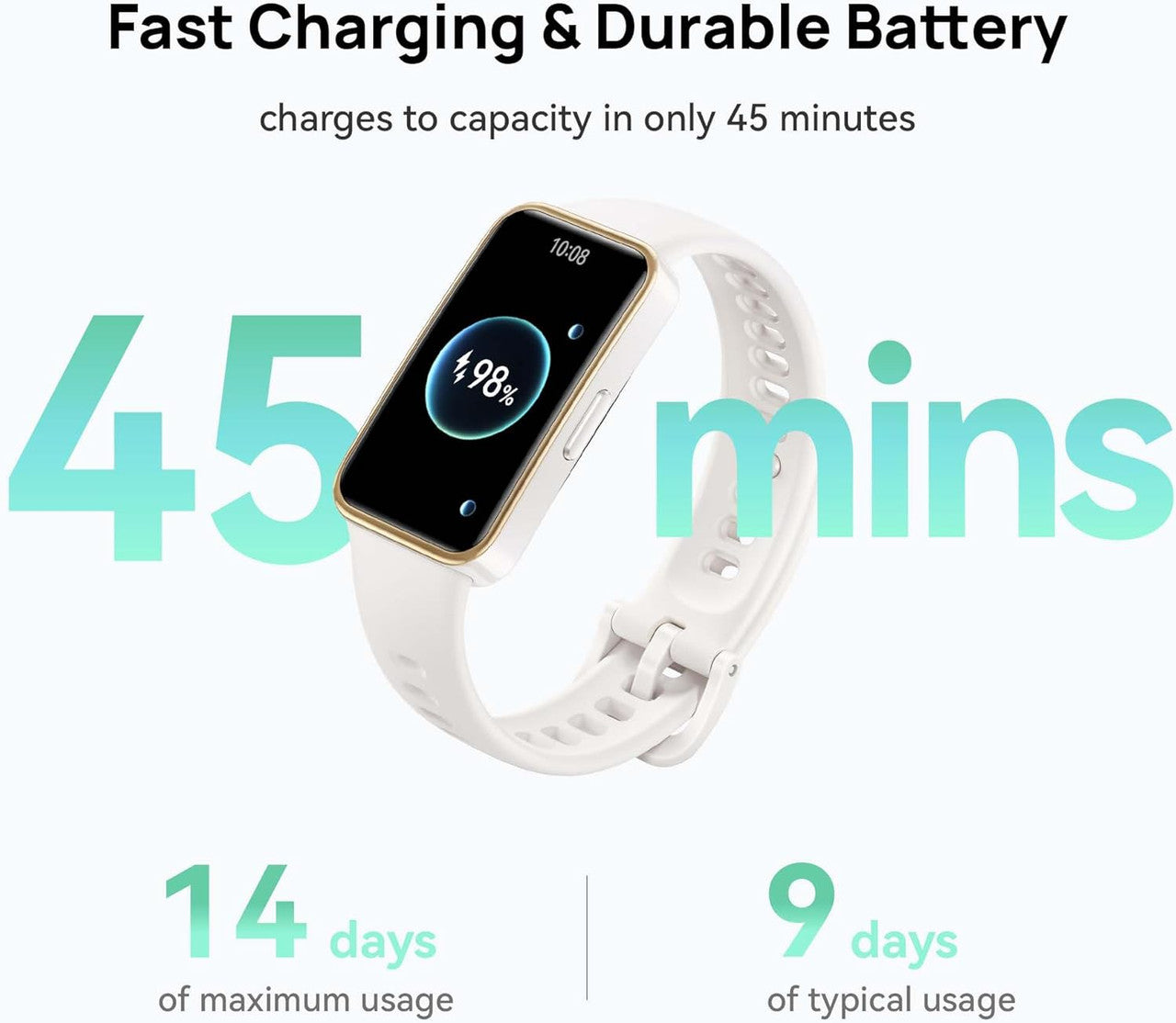 HUAWEI Band 9,Bluetooth, iOS & Android,Up to 14 Days Battery Life, Comfortable Wear, TruSleep 4.0, Scientific Sleep Tracking, 100 Training Modes,Smartband,Charm Pink Fluoroelastomer Strap