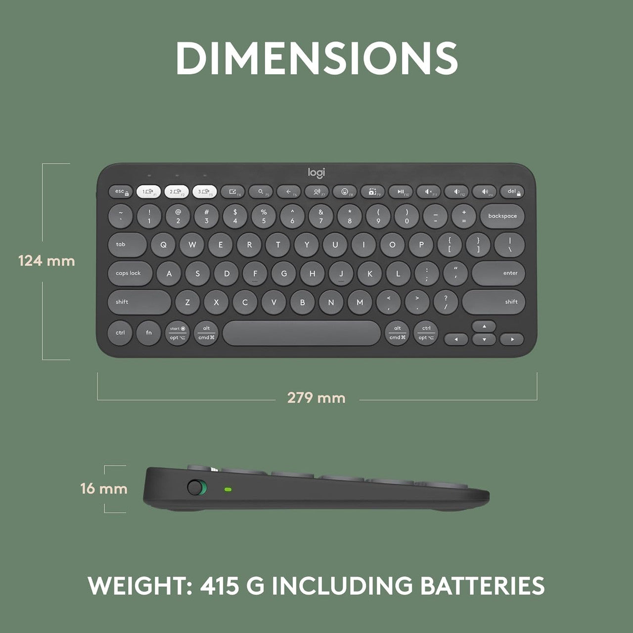 Logitech Pebble Keys 2 K380s, Multi-Device Bluetooth Wireless Keyboard with Customisable Shortcuts,Slim and Portable,Easy-Switch for Windows/macOS/iPadOS/Android/Chrome OS, QWERTY UK Layout, Graphite