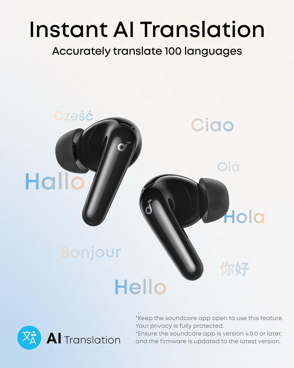 soundcore P31i by Anker, Real-Time Adaptive Noise Cancelling, Hi-Res Sound, Wireless Bluetooth Earbuds, Translation Earbuds, 50H Playtime, Wireless Earbuds, Bluetooth Earbuds, Bluetooth Headphones