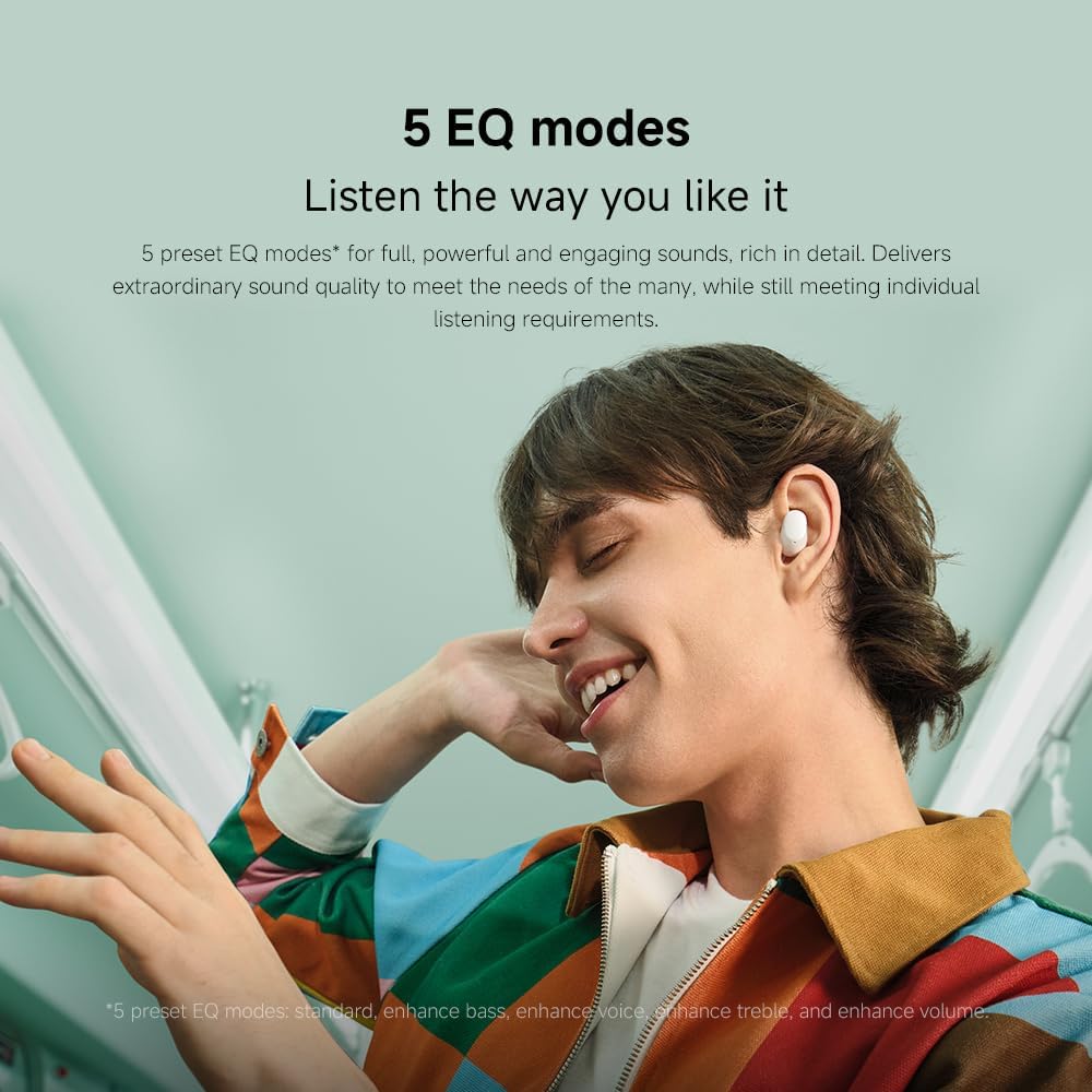 XIAOMI Redmi Buds 6 Play – Wireless Bluetooth Headphone in-ear, 10mm large dynamic driver, 5 EQ modes, Up to 7.5h+36h Battery Life, 10min charging provides 3h music play, IPX4 – Blue