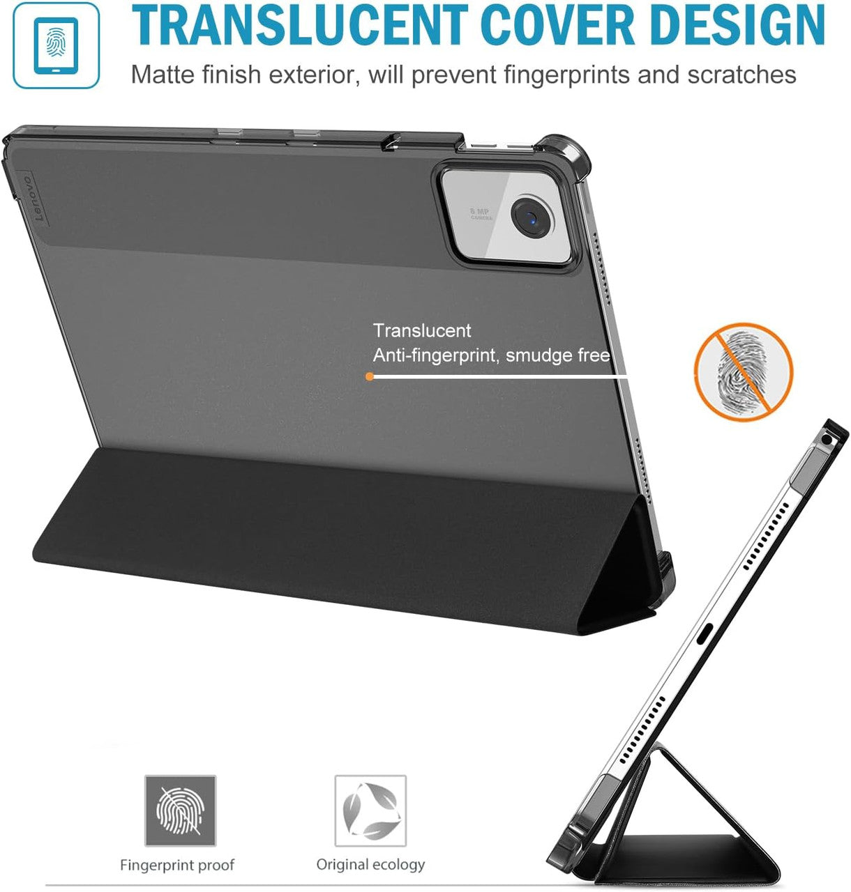 ProCase Case for 11 Inch Lenovo Tab M11 2024 with Pen Holder, Ultra Thin & Lightweight Smart Case Cover - Black