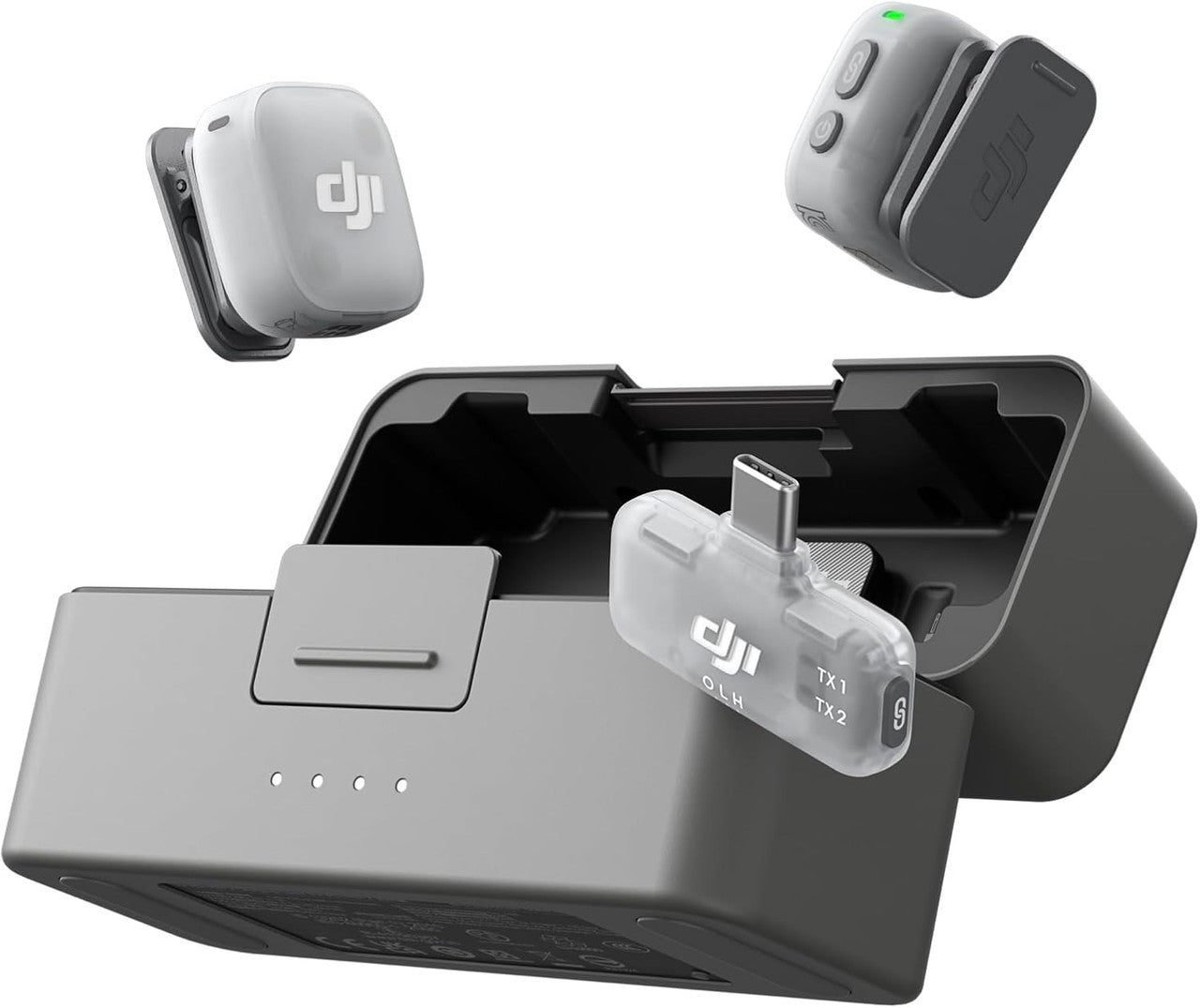 DJI Mic Mini 2 (2 TX + 1 Mobile RX + Charging Case), Lavalier Wireless Vlogging Mic for iPhone/Android/Camera, Bluetooth Microphone, Plug-And-Play, 90h Battery, Streaming, Noise Cancelling