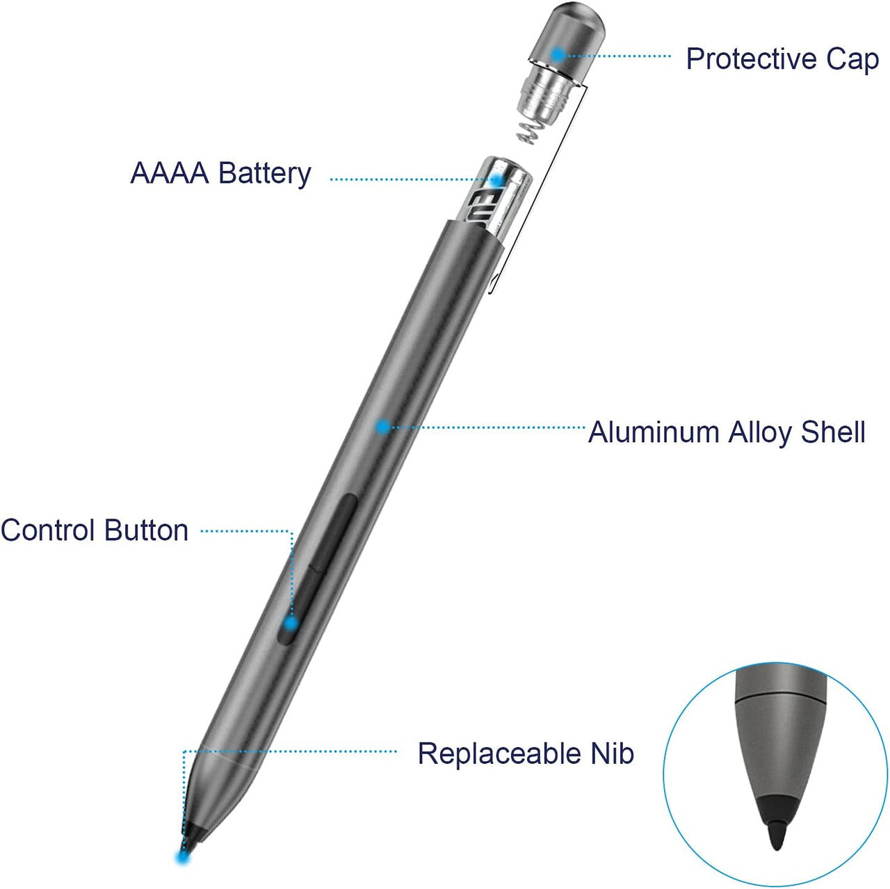 Stylus Pen HP MPP 1.51 Pen for HP Envy x360 15-bp0, X2 12-e0xx,X2 12g0xx; HP Spectre x360 13-ae013dX, HP Pavilion x360 11m-ad0 14M, 2 interchangeable tip Check Compatible List Before Purchase