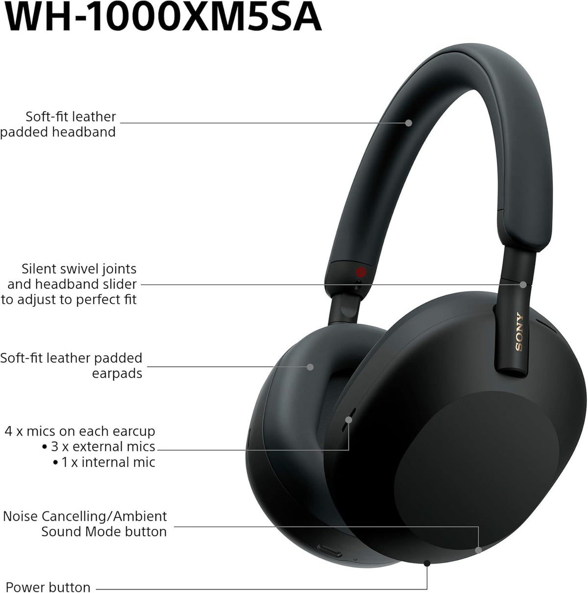 Sony WH-1000XM5SA Special Edition Soft Case Premium Noise Cancelling Wireless Over-Ear Headphones, Bluetooth, Clear Call Quality, Hi-Res Audio, Up to 30hr Battery Life, iOS & Android