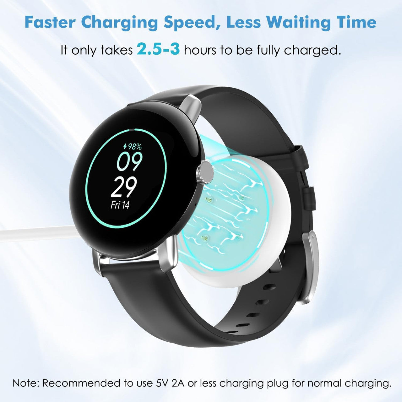 Charger Compatible with Google Pixel Watch 3/Pixel Watch 2, Magnetic Charging Dock with 3.3FT/1M USB-C Charging Cable Cord for Fitbit Ace LTE/Versa 4/Versa 3/Sense 2/Sense, White
