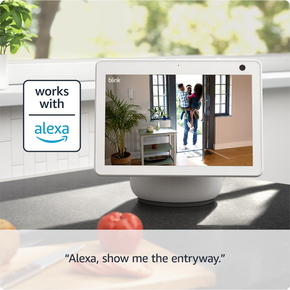 Blink Mini 2 – Plug-in smart security camera, HD night view in colour, built-in spotlight, two-way audio, motion detection, works with Alexa (White)
