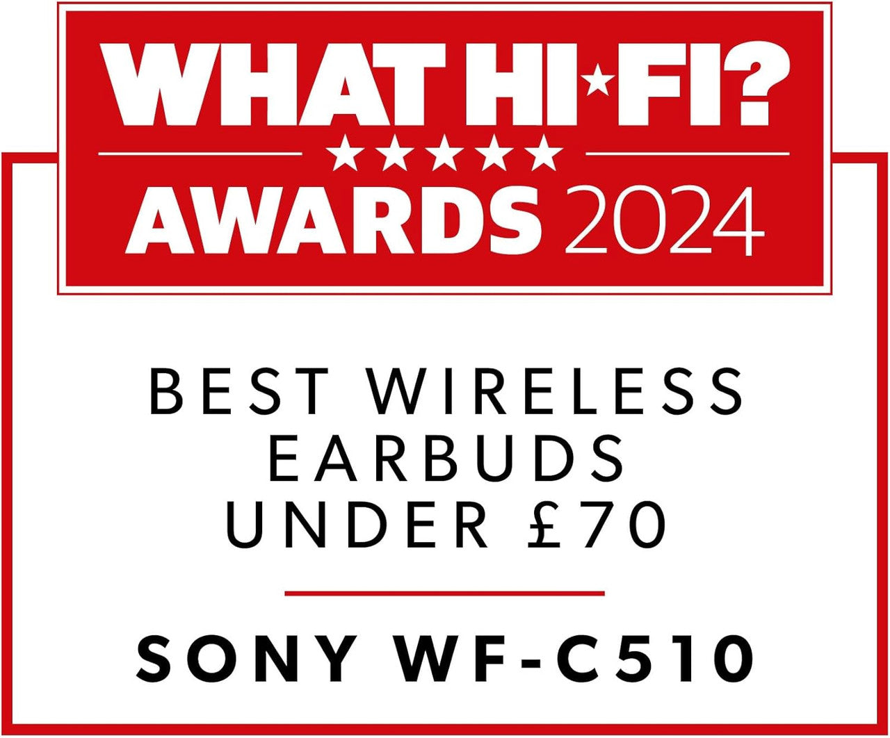 Sony WF-C510 Truly Wireless Earbuds – Small, Light, Bluetooth In Ear Headphones with Multipoint Connection, Ambient Sound, IPX4 Rating, Spotify Tap, Quick Charge, 22 HR Battery, iOS & Android - Black