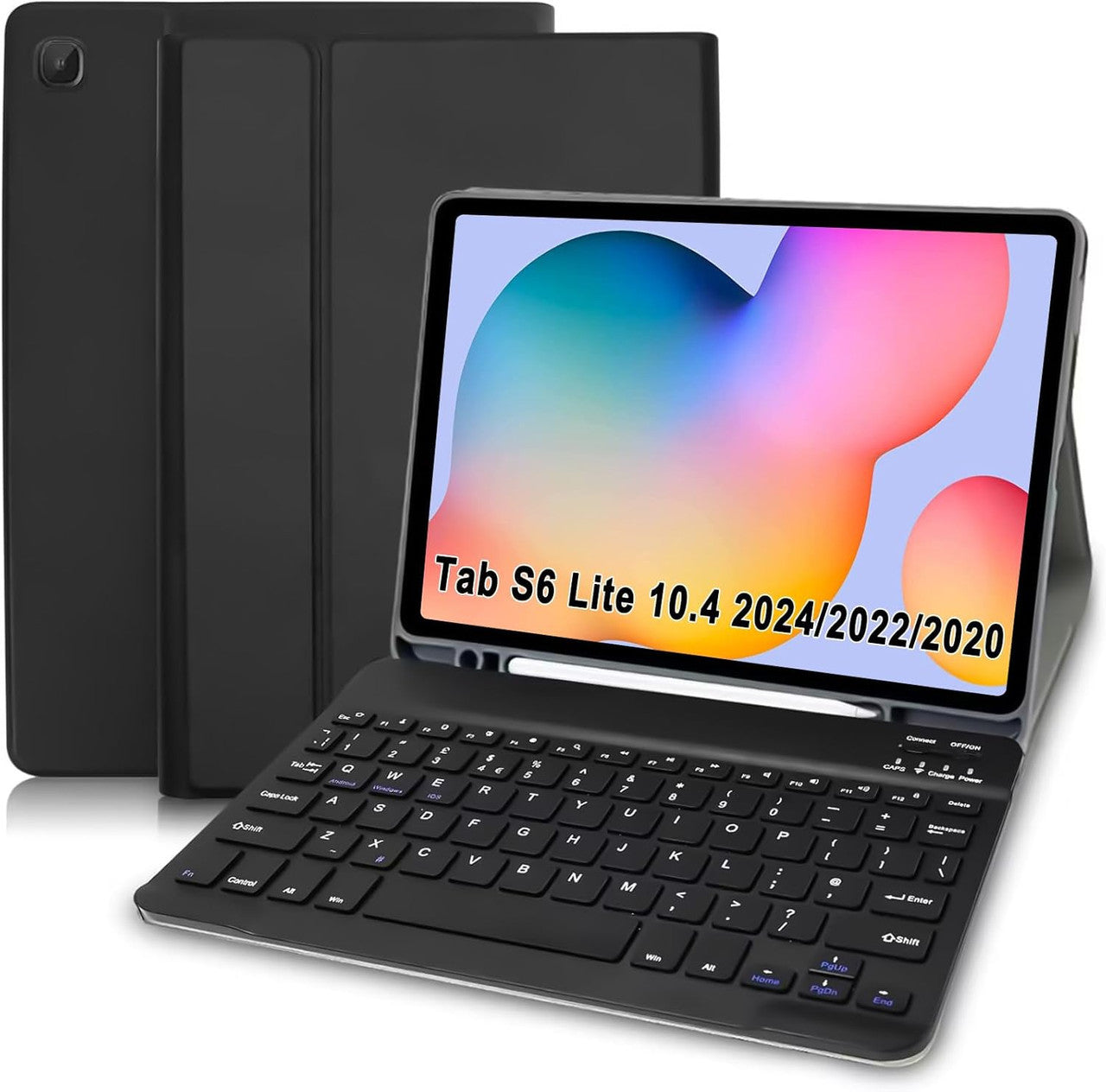 Samsung Galaxy Tab S6 Lite Case with Keyboard - Bluetooth UK layout Keyboard case for Samsung S6 Lite Tablet 2024, Keyboard Case for Samsung Tab S6 Lite 10.4” 2024/2022/ 2020, Black