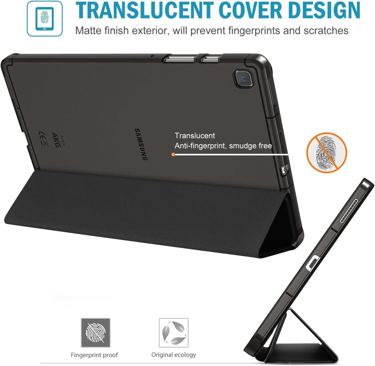 ProCase Case for Galaxy Tab S6 Lite 10.4 Inch 2024/2022/2020 with S Pen Holder, Lightweight Protective Case with Translucent Back for (SM-P620/P625/P610/P613/P615/P619) Black