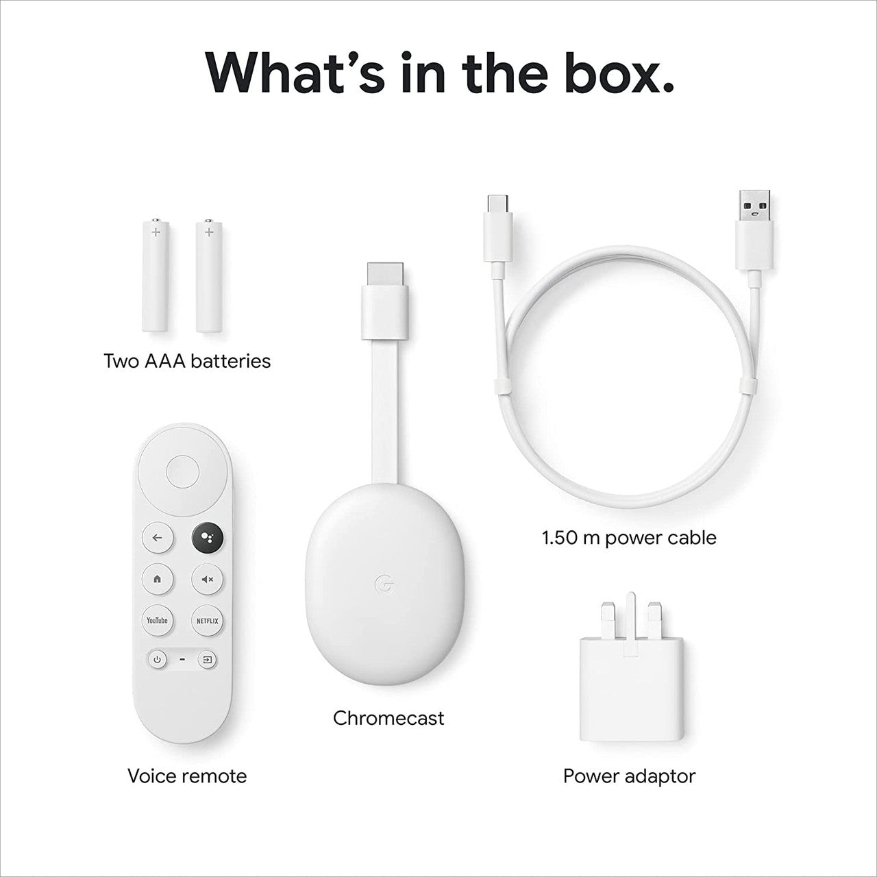 Chromecast with Google TV (HD) Snow – Streaming entertainment on your TV with voice search remote – Watch movies, shows and Netflix