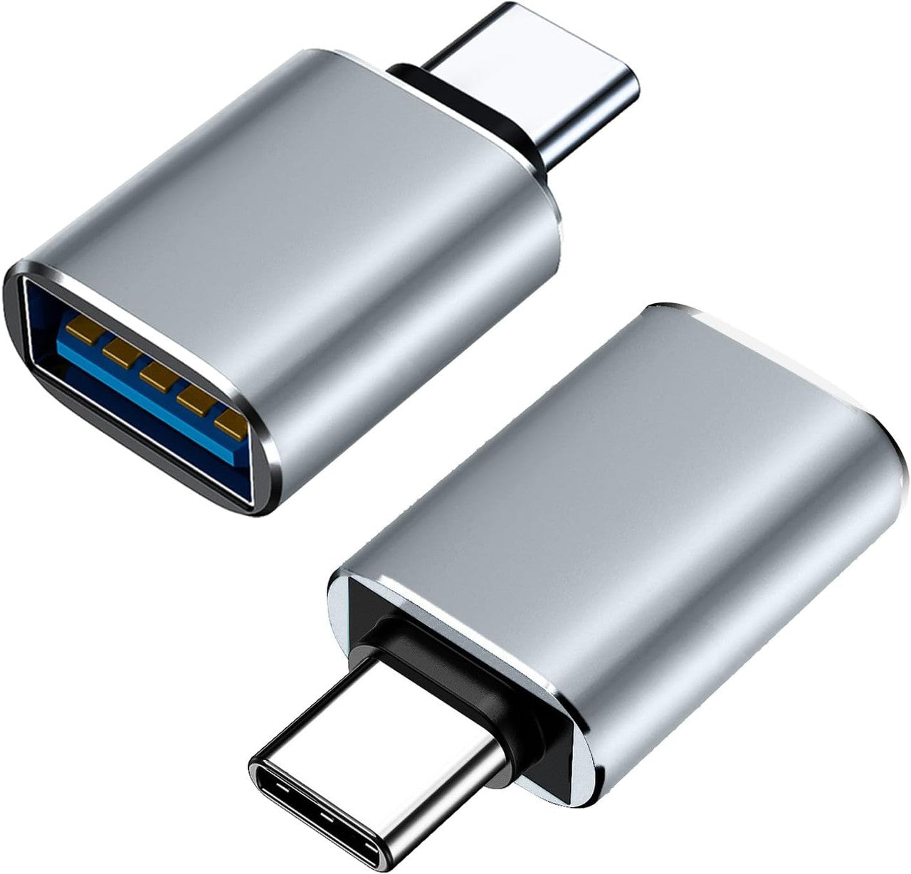 USB-C to USB Adapter,OTG Aluminum USB-C Male to USB Female Adapter Adapter Compatible with MacBook Pro,Galaxy Type-C Smartphone and Tablet(Gray)