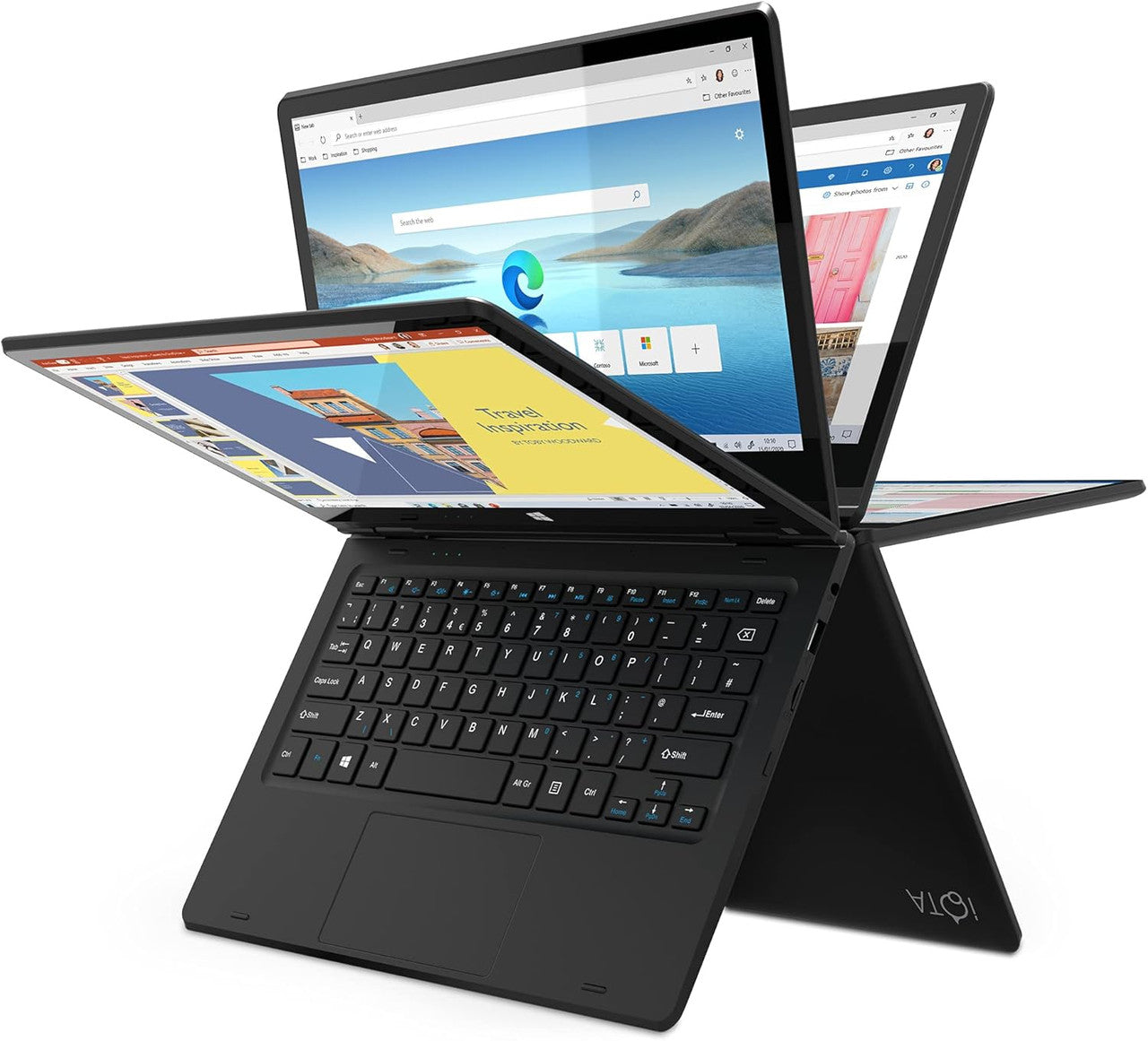 iOTA Flo 360 Touchscreen convertible Laptop 11.6 inch - (Celeron, 4GB RAM, 64GB eMMC, intel UHD graphics, Windows 11 S mode) - Black