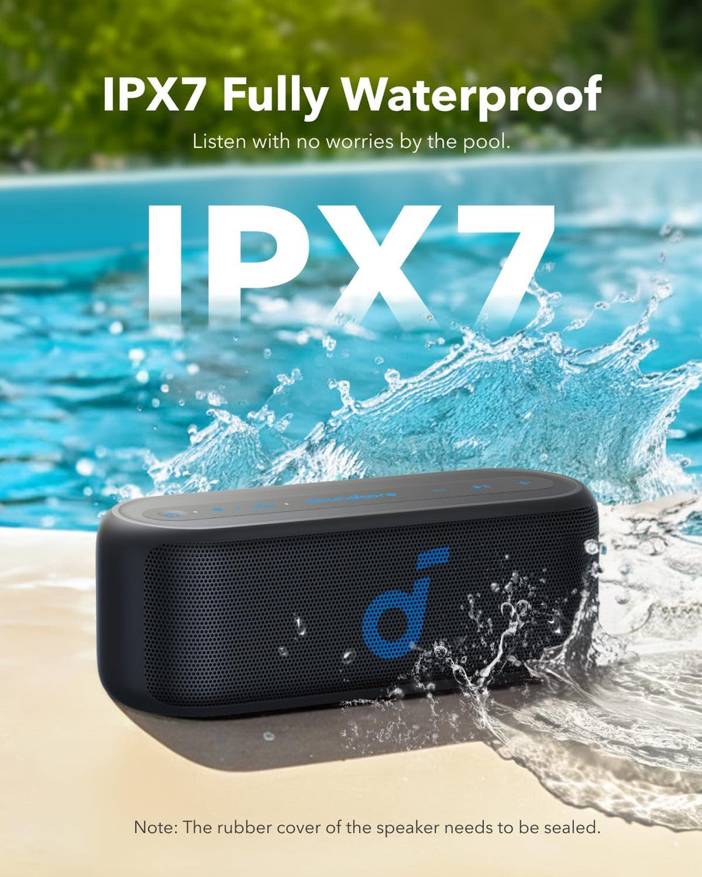 soundcore by Anker Select 2S Bluetooth Speaker with 20W Stereo Sound, BassUp, Custom EQ, Wireless Stereo Pairing, IPX7 Waterproof and 16H Playtime, Portable Speaker for Home, Hiking and Outdoors