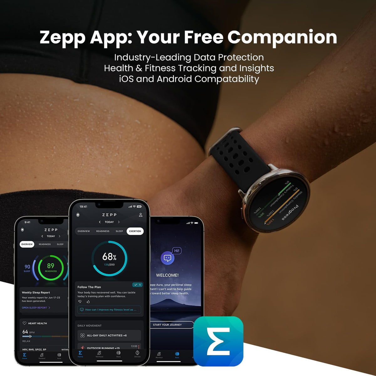 Amazfit Active 2 Smart Watch 44mm, GPS Maps with Direction, Fitness Tracker, 10 Day Battery, Sleep Monitor, 160+ Sport Modes, Water Resistant, for Android & Apple Iphone, Black Sport Silicone