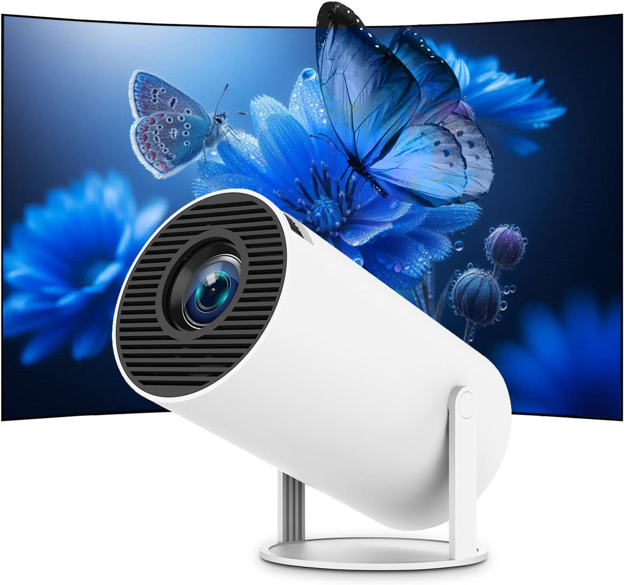 Mini Portable Projector Projector 4K 1080P Full HD Compatible Android 11 Netflix WiFi 6 BT5.2 Correction Trapezoid 180° Rotation Built-in Speaker HDMI/USB/TV Stick/PS5