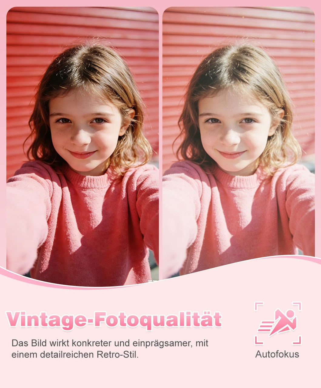 Digital Camera 50MP Photo Camera 1080P Video Camera with 16X Digital Zoom, 2.4 Inch Screen Vlogging Camera Mini Compact Camera for Children Teenagers 8G Card (Pink)