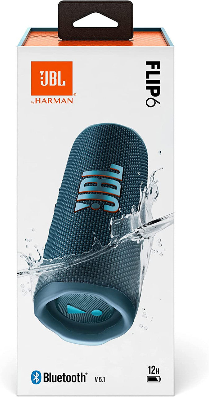 JBL Flip 6 Portable IP67 Waterproof Speaker with Bold JBL Original Pro Sound, 2-Way Speaker, Powerful Sound and Deep Bass, 12 Hours Battery, Safe USB-C Charging Protection - Blue