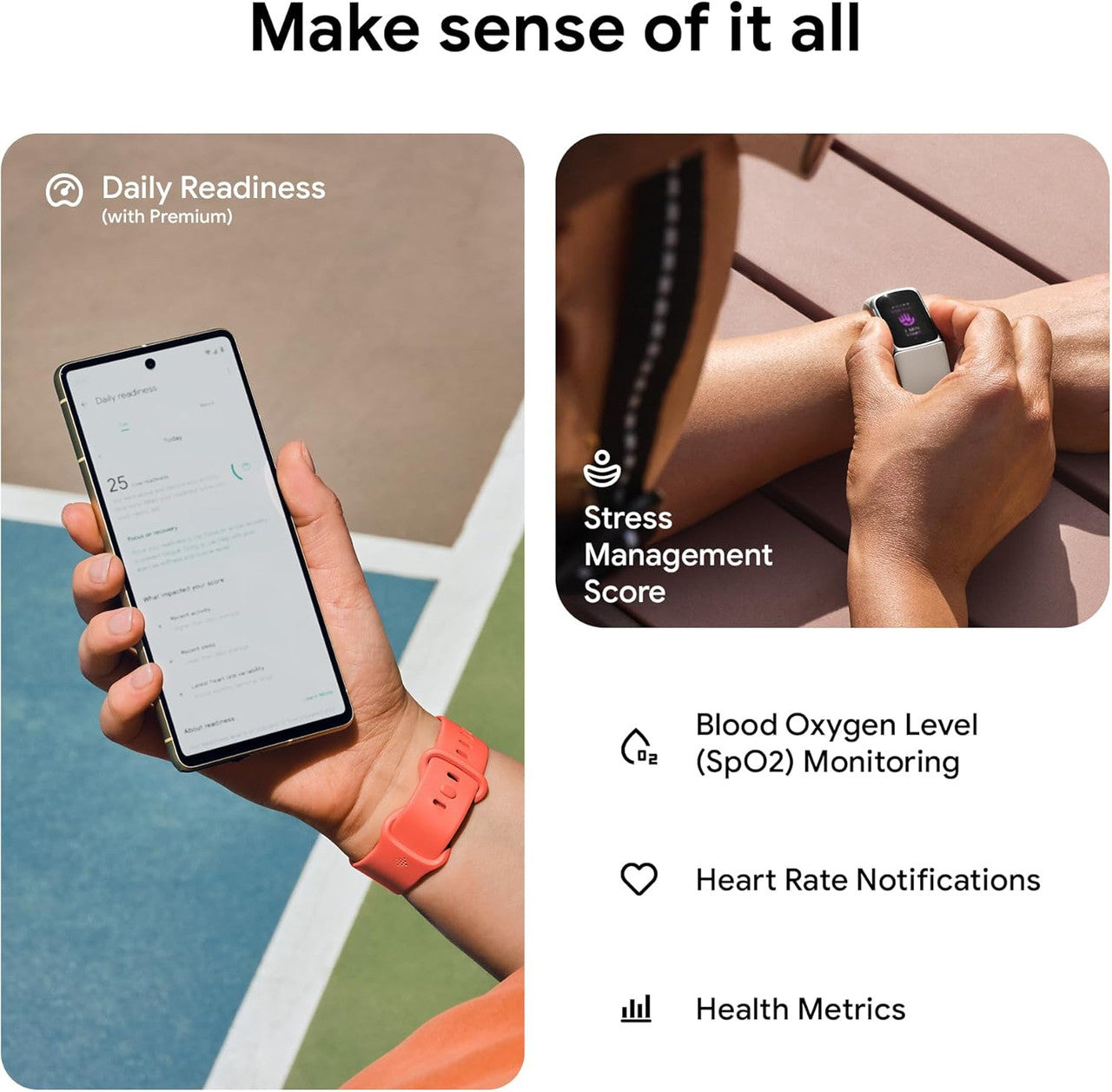 Fitbit Charge 6 Activity Tracker with 6 Months Premium Membership Included, 7 Days Battery Life and Google Wallet and Google Maps, Obsidian/Black Aluminum