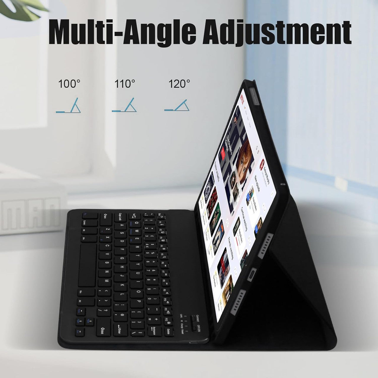 Case with Keyboard for Lenovo Tab M10 (3rd Gen) 10.1", Wireless Detachable Bluetooth Keyboard with Protective Cover for Lenovo Tab M10 3rd Gen 10.1 Inch 2022 (TB-328FU/TB-328XU) Tablet, Black