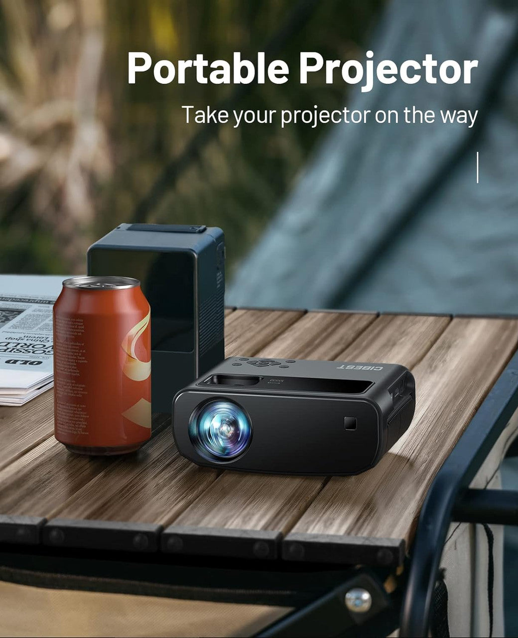 Projector, Cibest WiFi Mini Projector Full HD 1080P, 13000 Lux Portable projector Compatible with iOS/Android/Tablet/PC/TV Stick/USB (Tripod included)
