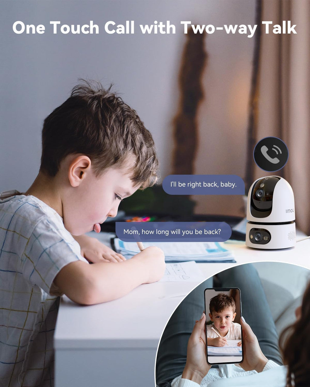 Imou Dual-Lens 2K+2K Indoor Security Camera, House Security Camera 360°Full Coverage, Pet Baby Camera with APP, Color Night Vision, Human/Pet/Sound/Motion Detection, Siren Spotlight, 2.4/5GHz Wifi
