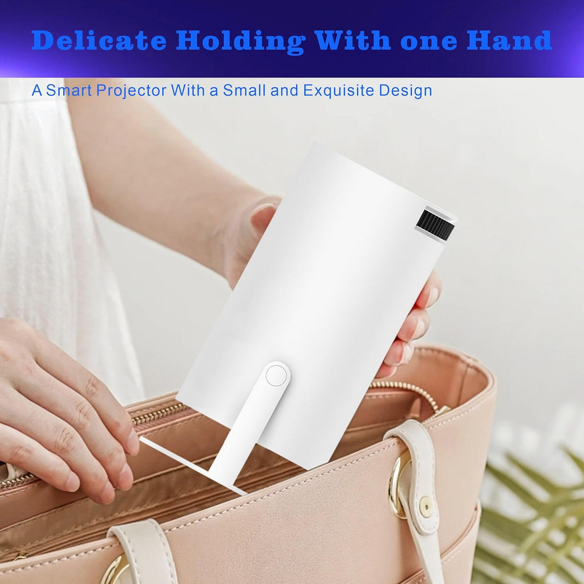 Mini Portable Projector, 180 Degree Flip, Round Design, Built-in Android Home Cinema Projector
