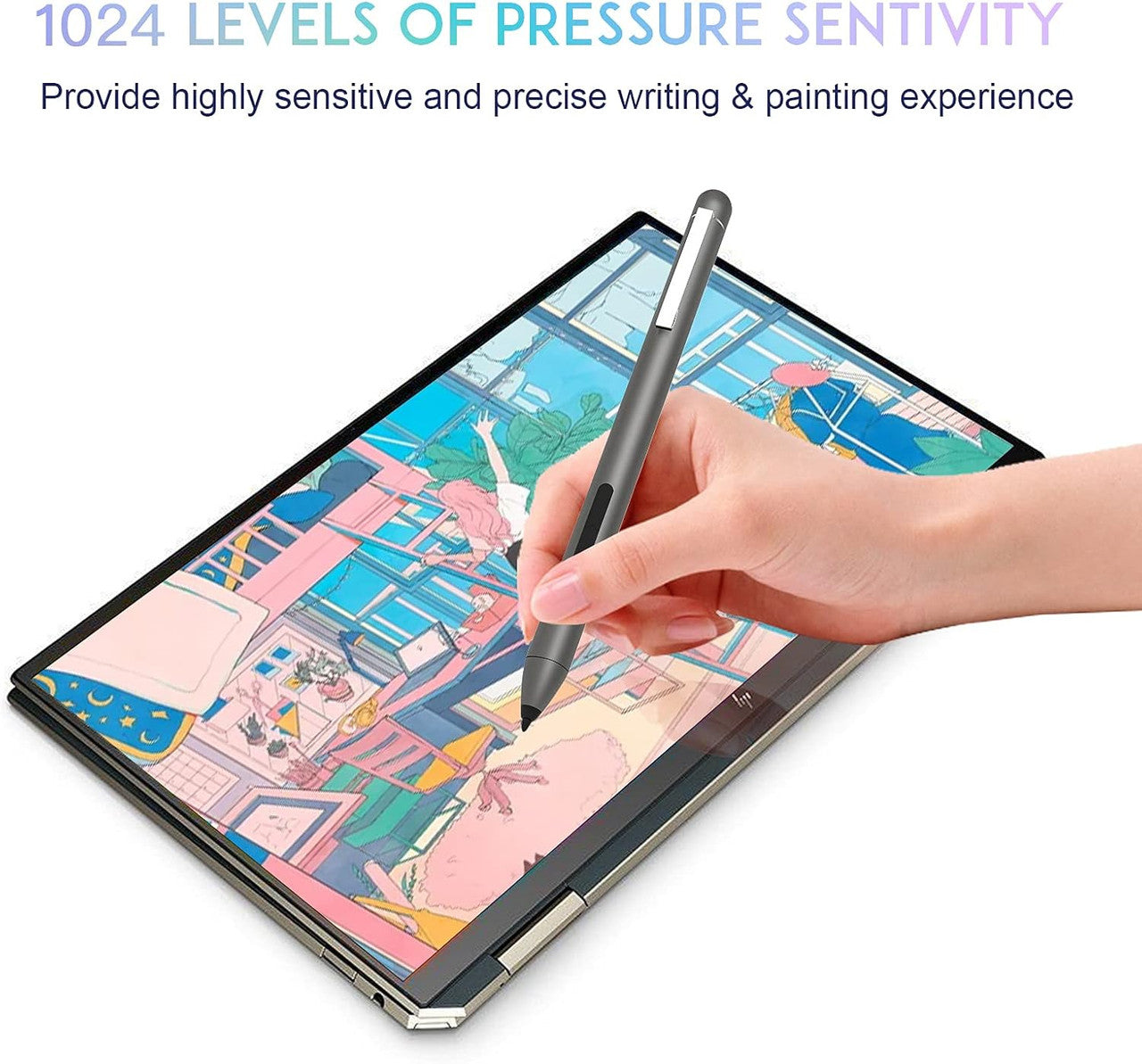 Stylus Pen HP MPP 1.51 Pen for HP Envy x360 15-bp0, X2 12-e0xx,X2 12g0xx; HP Spectre x360 13-ae013dX, HP Pavilion x360 11m-ad0 14M, 2 interchangeable tip Check Compatible List Before Purchase