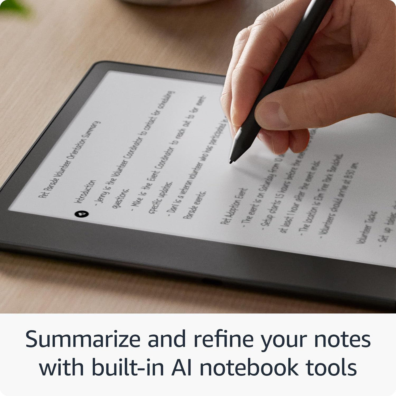 Amazon Kindle Scribe (16 GB) - Now write directly on books and documents. With built-in notebook summarization. A Kindle and notebook, all in one. Includes Basic Pen