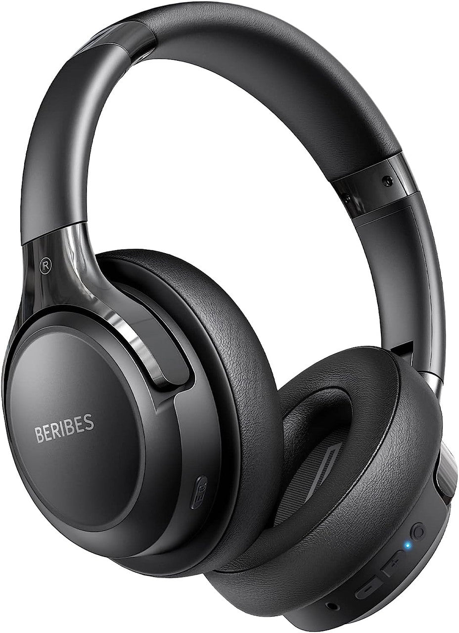 BERIBES Bluetooth Over Ear Headphones, 65 Hours Headphones, Wireless Bluetooth with 3 EQ Modes, HiFi Stereo, Built-in Microphone, Foldable Wireless Headphones for Mobile Phones/iPad/Laptops/PC, Black