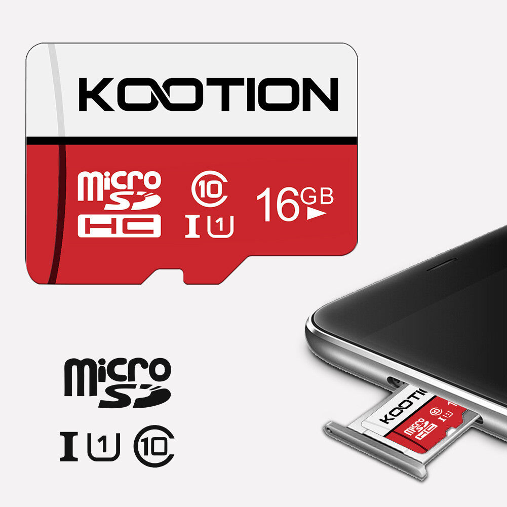 KOOTION Pack of 10 Micro SD Cards 16GB Class 10 Mini SD Card 10 Pieces UHS-I MicroSDHC 16G Set Memory Card SD Cards 16GB Micro SD Cards for Cameras Mobile Phone Tablets Smartphones