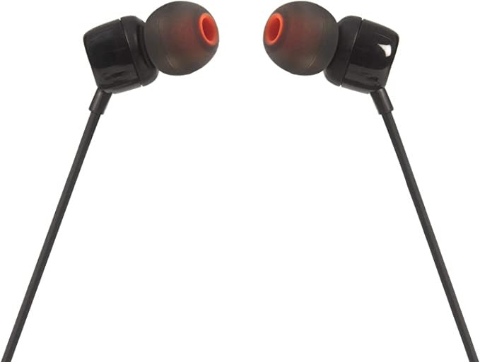JBL Tune 110 Wired In-Ear Headphones with JBL Pure Bass Sound, Black