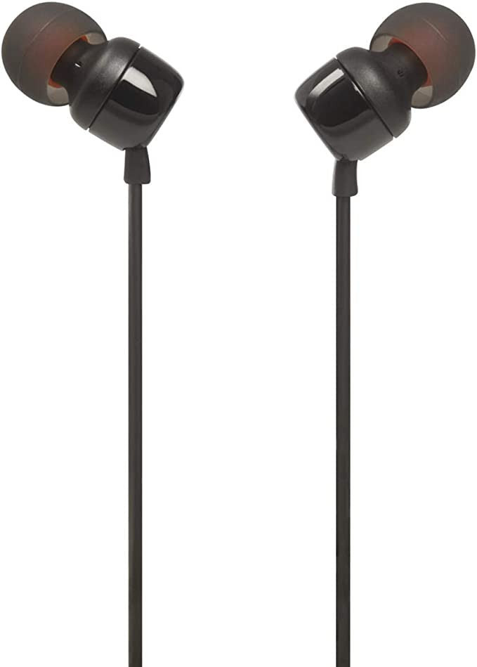 JBL Tune 110 Wired In-Ear Headphones with JBL Pure Bass Sound, Black