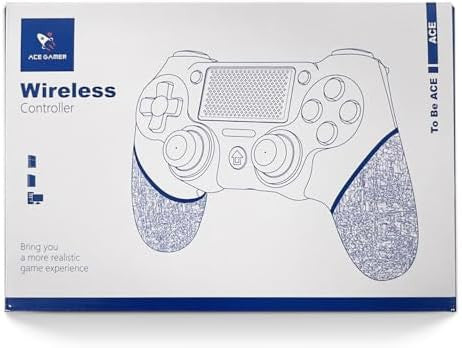 AceGamer Wireless Controller for PS4, Game Controller Compatible with PS4/Pro/Slim/PC Gamepad with Turbo/Back Button/Dual Vibration/6-Axis Gyro Sensor/Touch Panel