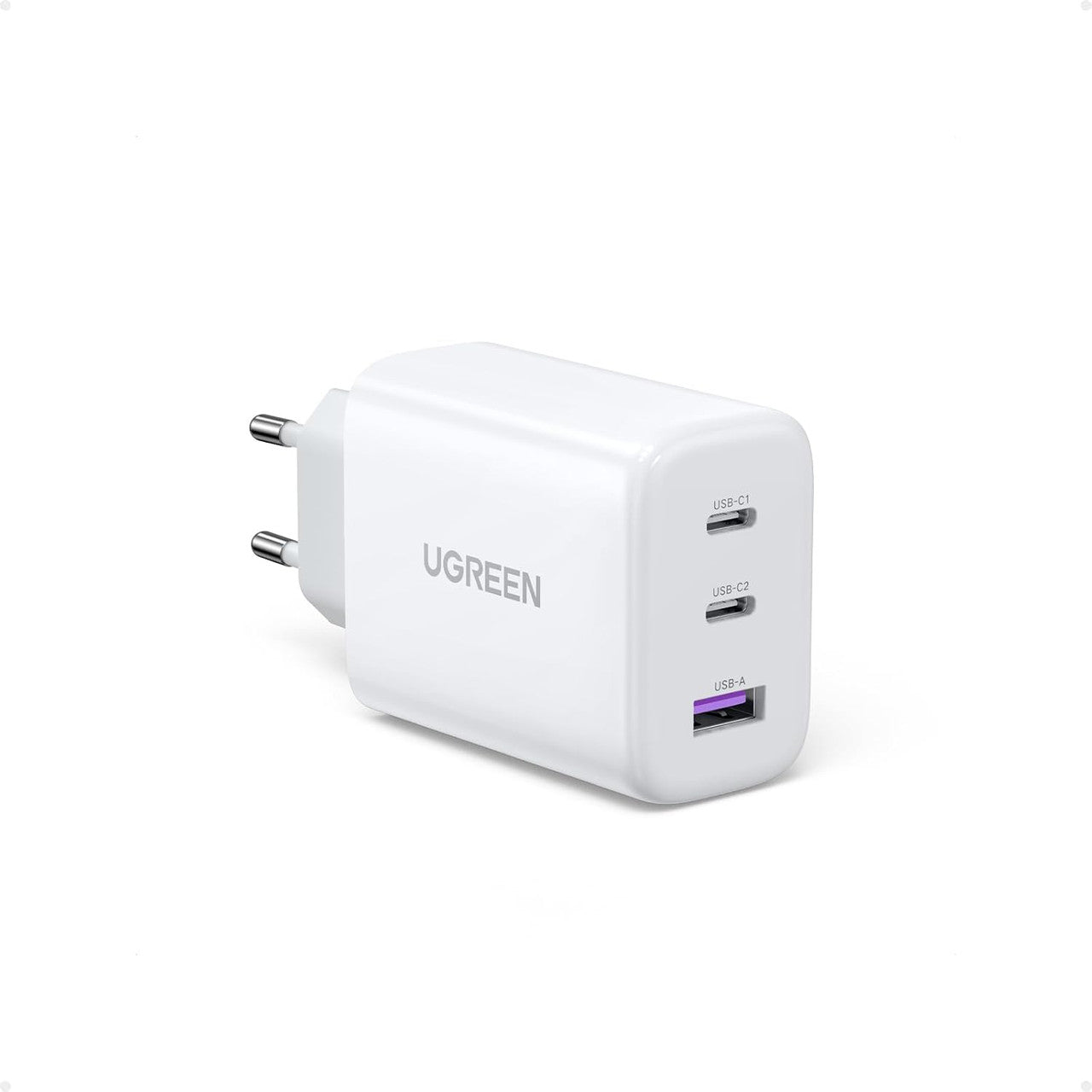 UGREEN 65W USB C Fast Charger 3 Ports Compatible with MacBook Pro Air M3 M2 M1 iPhone 15 Plus Pro Max 14 13 12 11 X Galaxy S24 Ultra Plus S23 Pixel 8 Pro 7a 6a iPad Pro Air Dell XPS 13 (White)