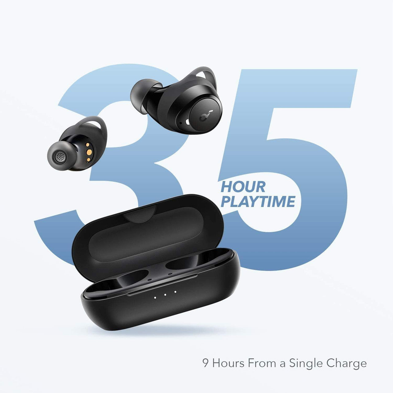Wireless Earbuds, Soundcore by Anker Life A1 Bluetooth Earbuds, Powerful Customized Sound, 35H Playtime, Wireless Charging, USB-C Fast Charge, IPX7 Waterproof, Button Control