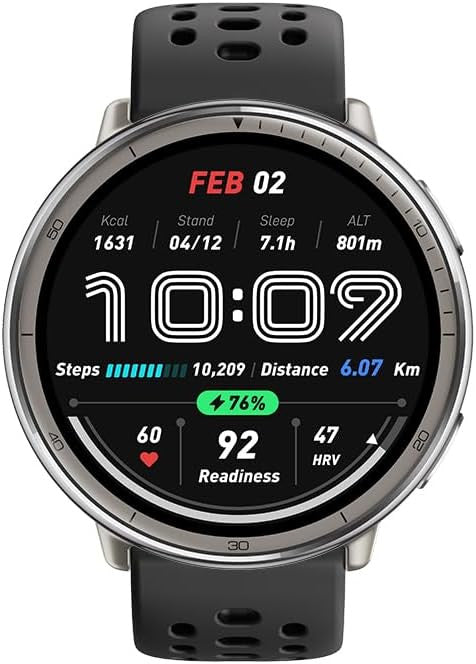 Amazfit Active 2 Smart Watch 44mm, GPS Maps with Direction, Fitness Tracker, 10 Day Battery, Sleep Monitor, 160+ Sport Modes, Water Resistant, for Android & Apple Iphone, Black Sport Silicone