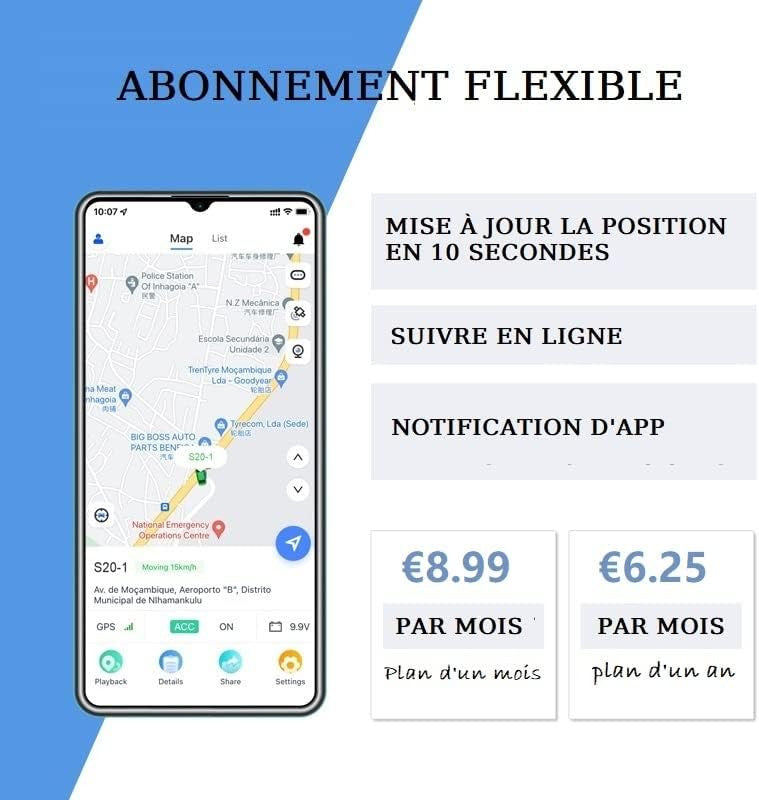 Wanwaytech GPS Car Tracker with Magnet, GPS Allround Finder, Live Tracking Transmitter for Cars, 6000mAh Battery, Instant Updated in 10 Seconds, App Subscription Required