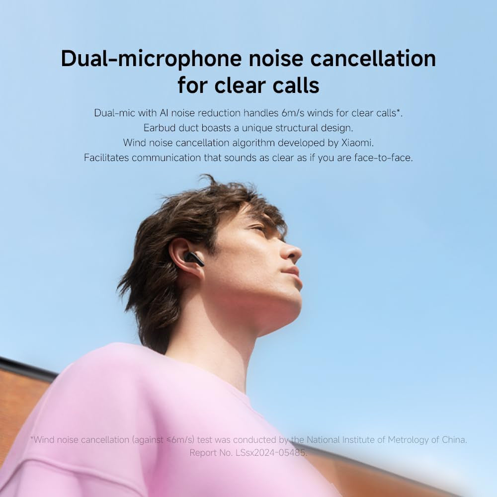 XIAOMI Redmi Buds 6 lite- True Wireless Bluetooth Headphone in-ear，12.4mm titanium-diaphragm driver，40dB Active Noise Cancelling,Up to 38h Battery Life, 4 EQ settings – Black