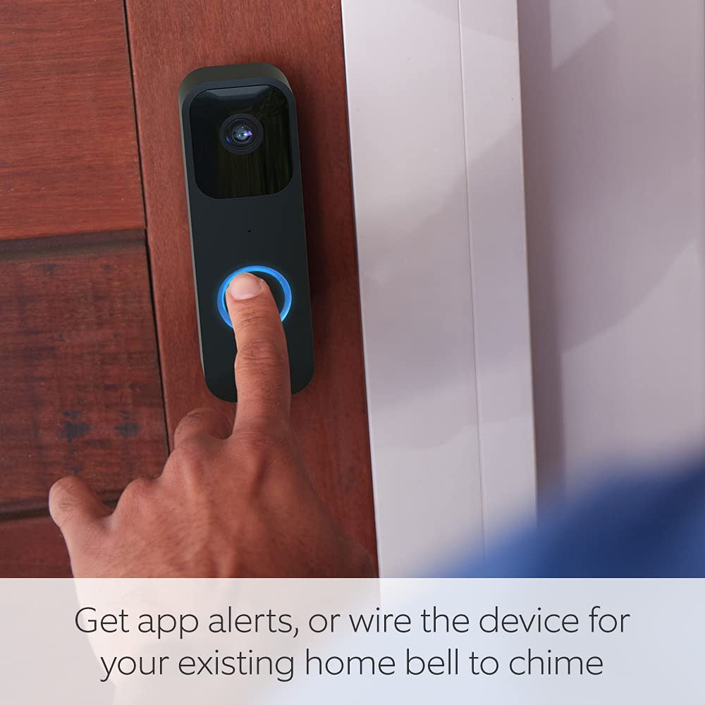 Blink Video Doorbell | Two-Way Audio, HD Video, Doorbell and Motion Notifications in the App, with Alexa Integration | Easy Cable or Wireless Installation (Black)