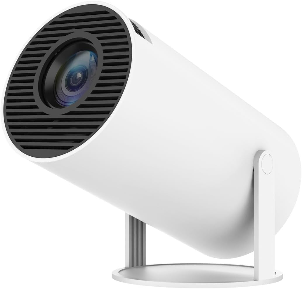 Mini Portable Projector, 180 Degree Flip, Round Design, Built-in Android Home Cinema Projector