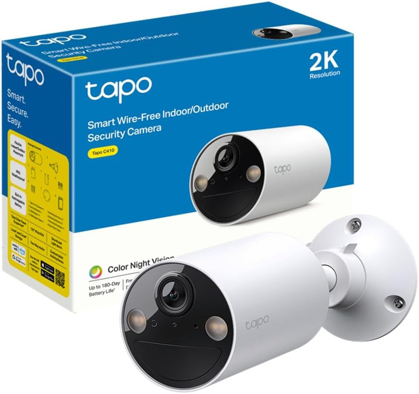 Tapo C410 2K 3MP Wireless Indoor Outdoor Camera with 180 Days Battery Life on Single Charge, Color Night Vision, Motion Detection Alarm, IP65