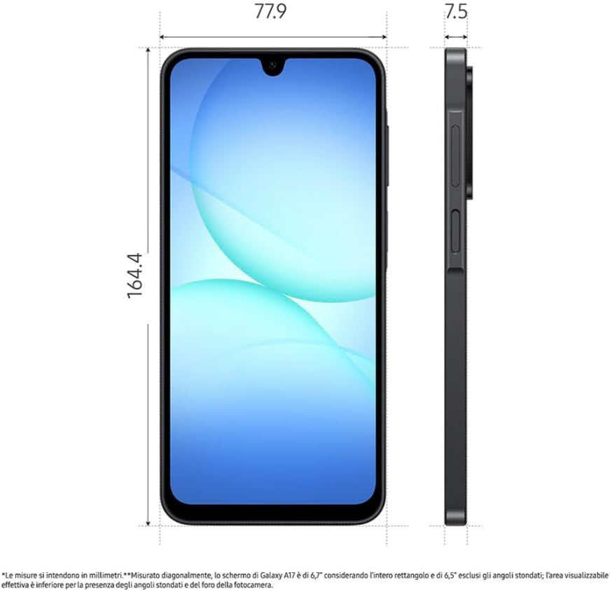 Samsung Galaxy A17 4G Smartphone, 6.7" Display, 4GB RAM, 128GB Storage, Dual SIM
