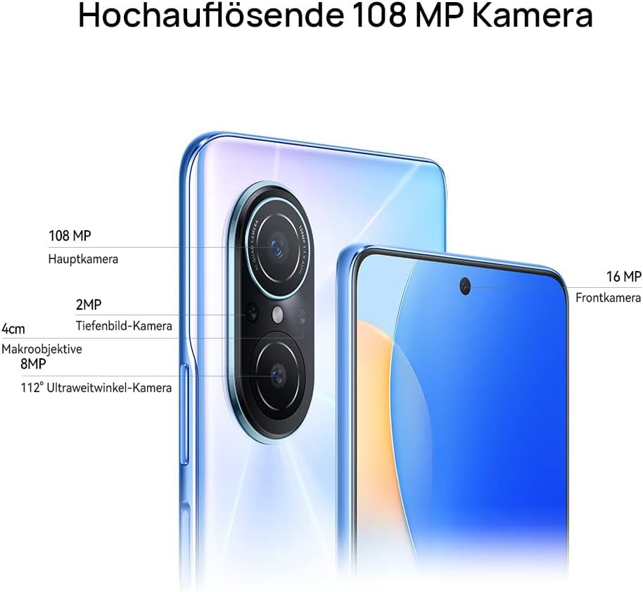 HUAWEI nova 9 SE Dual-SIM 128GB ROM + 8GB RAM (GSM Only | No CDMA) Factory Unlocked 4G/LTE Smartphone (Crystal Blue)