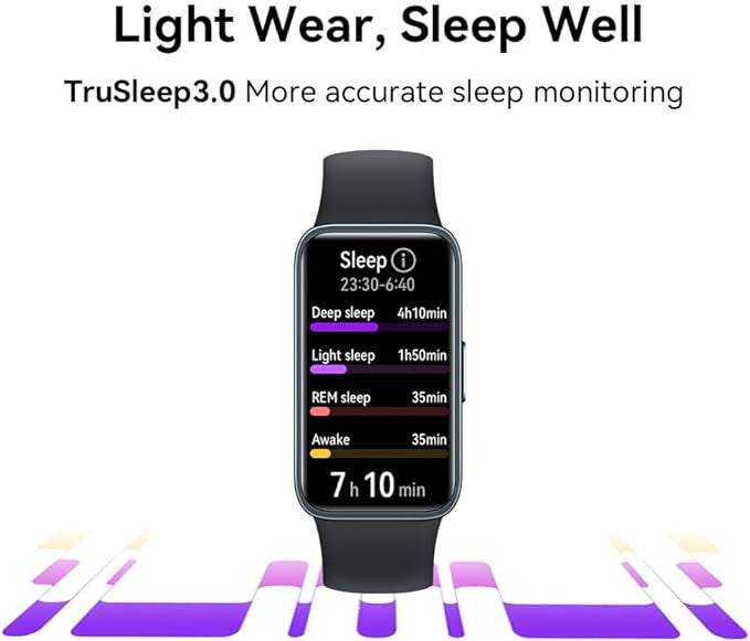 HUAWEI Band 8 Smart Band, Lightweight and Slim, Scientific Sleep Monitoring, Battery up to 2 Weeks, Compatible with Android and iOS, 24/7 Health Monitoring, Black+AP52